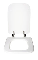 Copriwater Universale 34,2x42,6 cm in MDF Cerniere in Metallo Cromato Conca Bianco Lucido