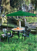 Ombrellone da Giardino Decentrato Rotondo Ø3 m Struttura Acciaio Bauer Verde