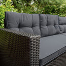 Set Salotto da Giardino 240x186x70 cm ad Angolo con Tavolo in Rattan Nero