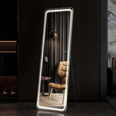 Specchio da Terra Figura Intera160x50 cm con Luci LED Touch Cornice in Alluminio      