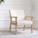 Poltrona d'Arredo in Stile Scandinavo 64x70x72 cm con 2 Cuscini in Legno di Pino Grigio  