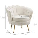 Poltrona Imbottita 179x77x77 cm in Velluto Crema