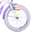 Bicicletta per Bambine 20" Freni Vbrake Cambio Shimano 7 Marce e Cavalletto con Cestino e Portapacchi Viola
