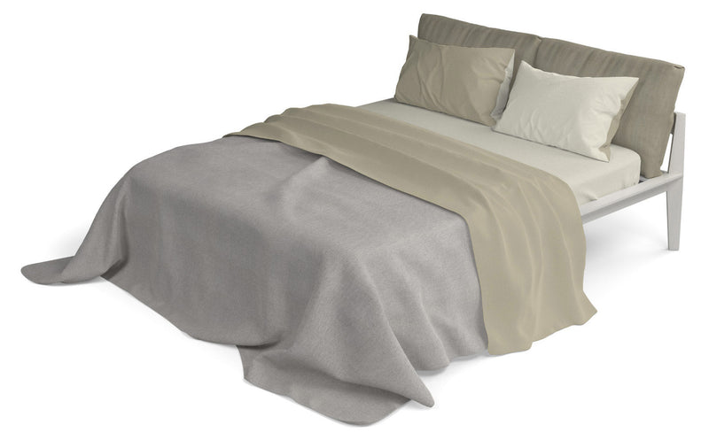 Set Lenzuola Sopra Sotto e Federe Doubleface Tortora\/Panna