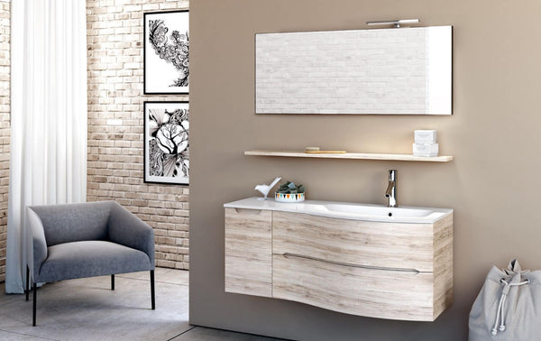 prezzo Mobile Bagno Sospeso 121,5cm TFT Swing Rovere Bianco D