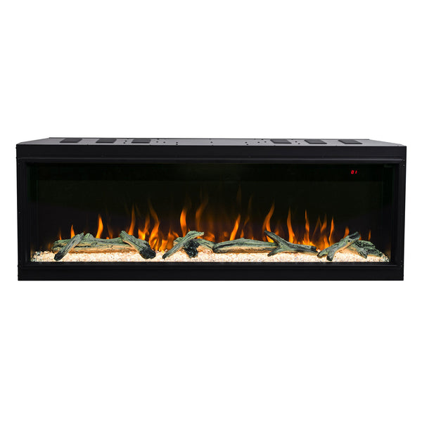 acquista Camino Elettrico da Incasso 56,1x121,7x30,5 cm Effetto Fiamma 1500W Salvador 45 Nero