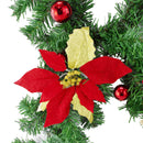 Ghirlanda Dietroporta Natalizia 40x95 cm con Palline Fiocchi Fiori Rossi