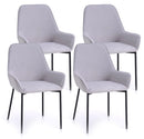 Set 4 Sedie 54x53x89 cm in Similpelle Grigio Chiaro