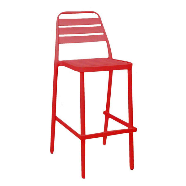acquista Sgabello Bar 42x55xh109 cm in Alluminio Las Vegas Rosso