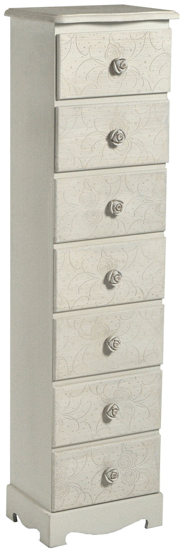 Cassettiera in Legno 7 Cassetti Mini Lipsia Beige Chiaro sconto