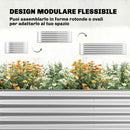 Orto Rialzato e Fioriera con Graticcio e Serra 200x60x103 cm in Metallo Galvanizzato Argento      