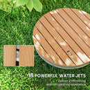 Doccia da Giardino Portatile Ø70,5x7,5 cm Getti d'Acqua Regolabili fino a 4 m in Polistirene Effetto Legno  