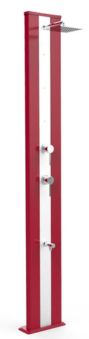 Doccia Solare da Giardino 40L Miscelatore Nebulizzatore e Lavapiedi Arkema Dada S Fascia Inox Cherry