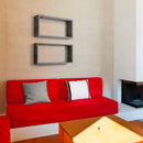 Mensola Cubo da Parete 70x35x15,5 cm in Fibra di Legno Artù Rovere Grigio