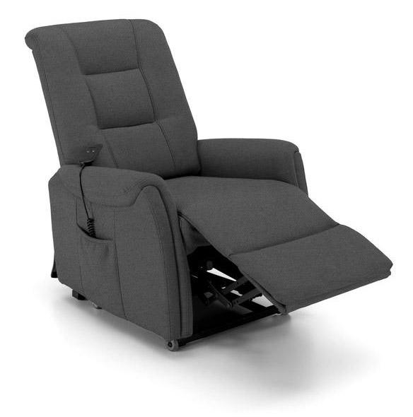 Poltrona Alzapersona Elettrica 1 Motore in Mirofibra Grigio Scuro