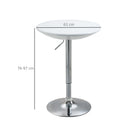 Tavolino da Bar Ø61x76-97 cm in Acciaio e ABS Bianco