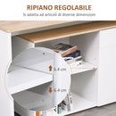 Scrivania Angolare con Libreria 140x117x76 cm con Armadietto e Cassetto color Legno e Bianco   
