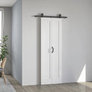 Porta Scorrevole a Libro Pieghevole a Portafoglio 70x210 cm con Superficie Verniciabile in MDF e Acciaio Bianco      