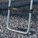 Scaletta per Trampolino Elastico Regolabile a 3 o 2 Scalini 97x32 cm in Acciaio Argento