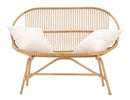 Divanetto 2 Posti Panama con Cuscini 132x66x96,5 cm in Ferro e Poliestere