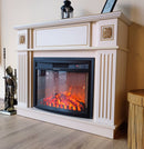 Camino Elettrico da Pavimento 92,9x120x28 cm Effetto Fiamma 1500W Miracle & Zakinthos Avorio