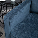 Poltrona da Salotto  con Gambe in Acciaio Dorate e Tasche Laterali 81x84x87 cm in Tessuto Blu