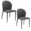 Set 2 sedie Imbottite 45x58x86,5 cm In Tessuto Enjoy Lux  Ghibli Grigio Chiaro