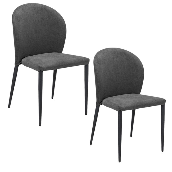 Set 2 sedie Imbottite 45x58x86,5 cm In Tessuto Enjoy Lux Ghibli Grigio Chiaro sconto