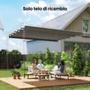 Tetto di Ricambio per Gazebo 3x3 m con 10 Fori di Drenaggio in Poliestere Grigio Chiaro      