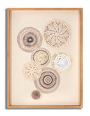 Stampa su Tela Circly con Inserti 45x3,2x60 cm in Legno e Tessuto