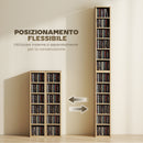 Set 2 Librerie 21x22,5x88,5 cm Mobili Porta CD con Ripiani Regolabili per 204 CD in Legno Rovere      