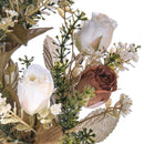 Set 4 Bouquet Artificiali con 9 Bocci di Rosa Romantica Altezza 40 cm 