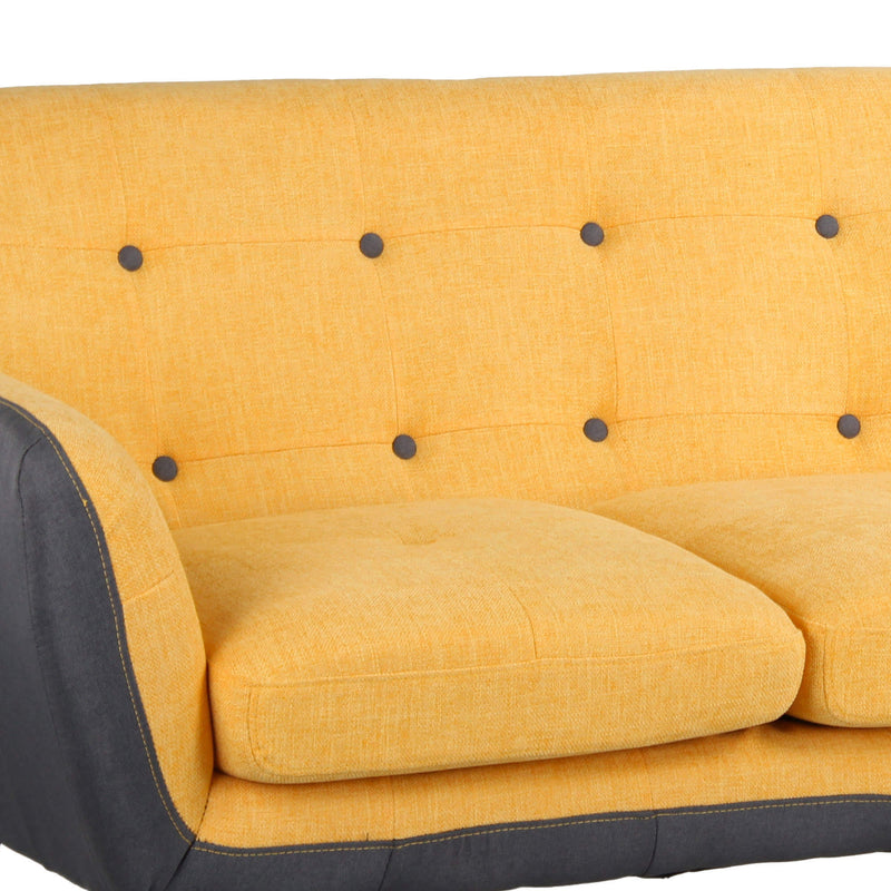 Divano 2 Posti 130x80x68 cm in Tessuto Ocra