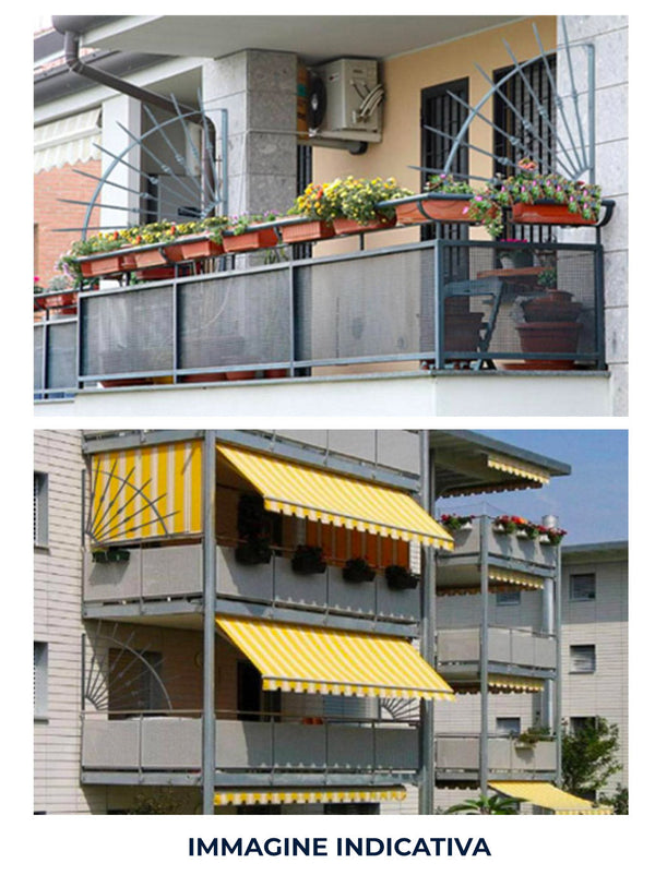 acquista Barriera Antintrusione con Punte in Acciaio per Poggiolo Balcone o Terrazzo Goffrato Nero