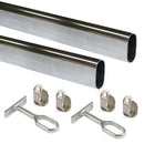 Set 2 Bastoni Appendiabiti per Armadi Ovali 140 cm in Acciaio Emuca Cromato