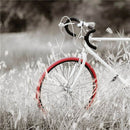 Quadro Dipinto con Bicicletta Rossa 60x60 cm in Tela Multicolor