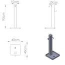 Fontana da Giardino Design a Colonna Quadrata Rubinetto in Ottone e Base con Ciottoli Antracite