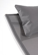 Lettino Chaise Longue da Giardino 65,5x177x105h cm con Cuscino Poggiatesta Krion Bianco 