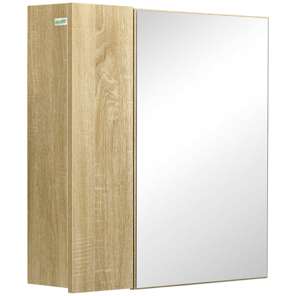 sconto Pensile da Bagno con Specchio 60x15x60 cm in Truciolato Legno Naturale