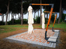 Ombrellone da Giardino Decentrato 3x4m in Legno Telo in Acrilico Danieli Tokio Ecrù