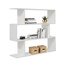 Libreria Moderna 3 Ripiani  110x97x25 cm in Legno Melaminico Bianco Opaco