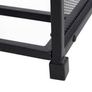 Portalegna per Camino con 4 Attrezzi 39x39x68 cm in Metallo Nero