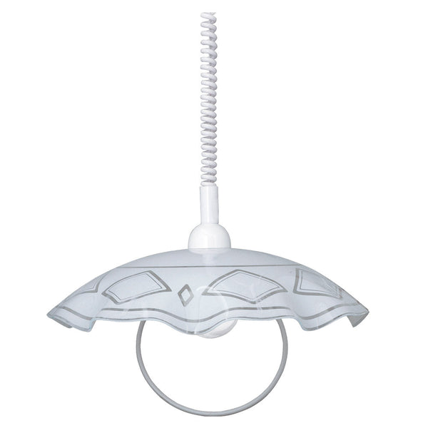 Saliscendi Ø41 cm 1xE27 Montatura Bianca Vetro Lastra Bianco E-Energy Brigida online