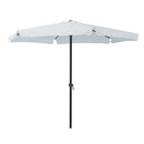 Ombrellone Rotondo da Giardino Ø 3 m Palo Ø48 mm Struttura in Acciaio Esterno Bianco