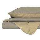 Copripiumino con Sacco e Federe in Tinta Unita Double Face Linea Vera Tortora e Panna