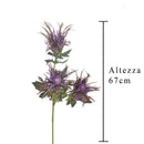 Set 6 Piante Artificiali di Cartamus Composta da 3 Fiori Altezza 67 cm Viola