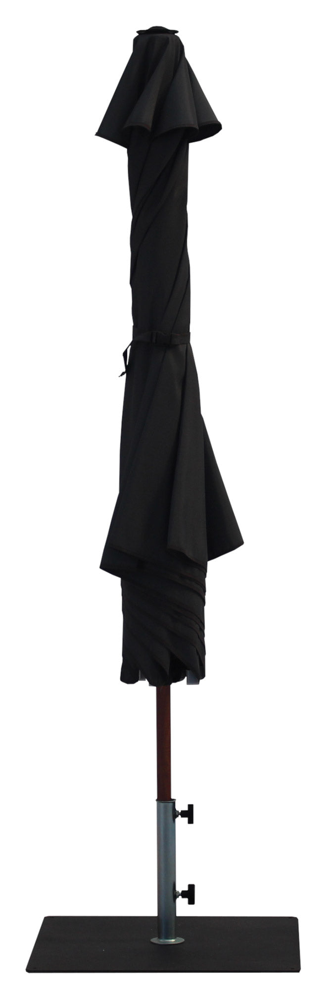 Ombrellone da Giardino Ø3 m Palo Ø38 mm in Alluminio Effetto Legno Tessuto Poliestere Trend Wood Antracite