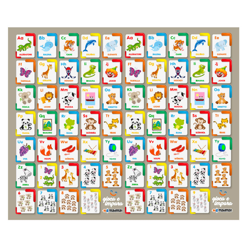 Tappeto Extramorbido per Bambini 200x150 cm Arrotolabile Doppia Grafica Multicolore