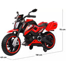 Moto Elettrica per Bambini 12V Motocross Enduro Rossa