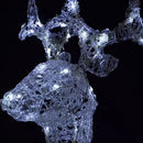 Renna Luminosa Natalizia Esterno 65 cm Decorazione Addobbo Natale Bianco Freddo